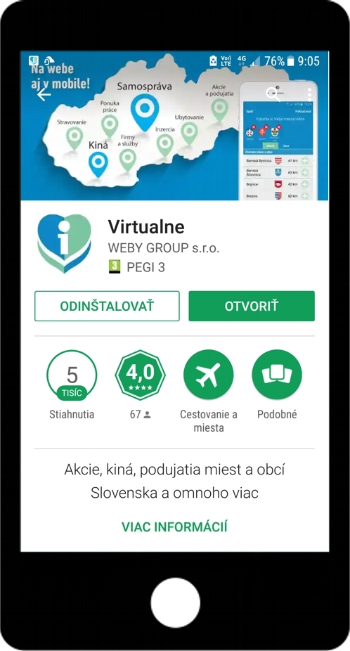 Mobilná aplikácia Virtualne