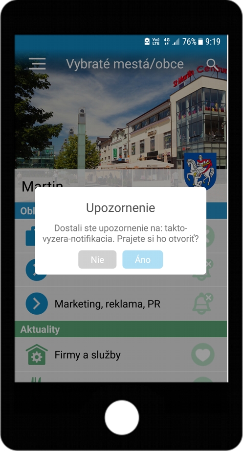 Upozornenie do mobilnho telefnu