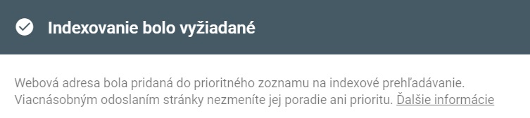 Byt v Google je privilegium - testovanie web strnky v Search Console, vyiadan indexovanie