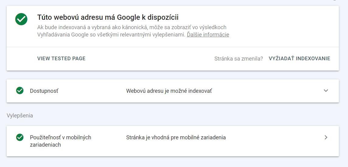 Byt v Google je privilegium - testovanie web strnky v Search Console,